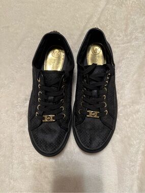 Michael Kors Black Sneakers with Gold Hardware